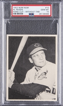 1952 Num Num Cleveland Indians #10 Al Rosen Hand Cut, Without Tab – PSA GEM MT 10 "1 of 1!"